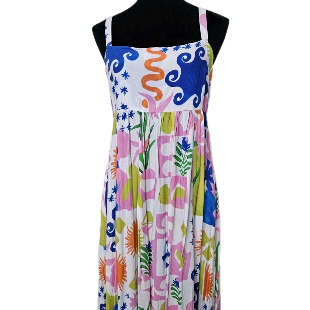 Paper Heart Colorful Maxi Dress with Abstract Print-Size Medium - Picture 7 of 17